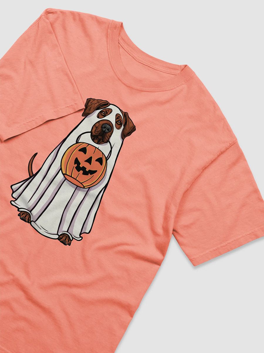 Funny Halloween Rhodesian Ridgeback T-Shirt | Funny Dog Wearing a Ghost Costume and Holding a Pumpkin Basket product image (24)