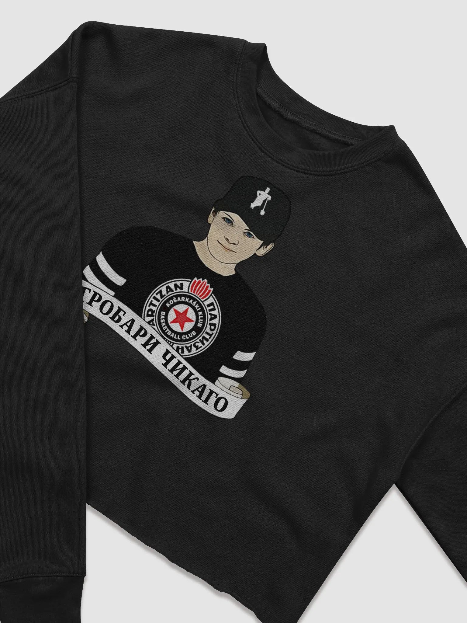 Grobari Čikago KK Partizan Bella+Canvas Women's Fleece Crop Sweatshirt product image (3)