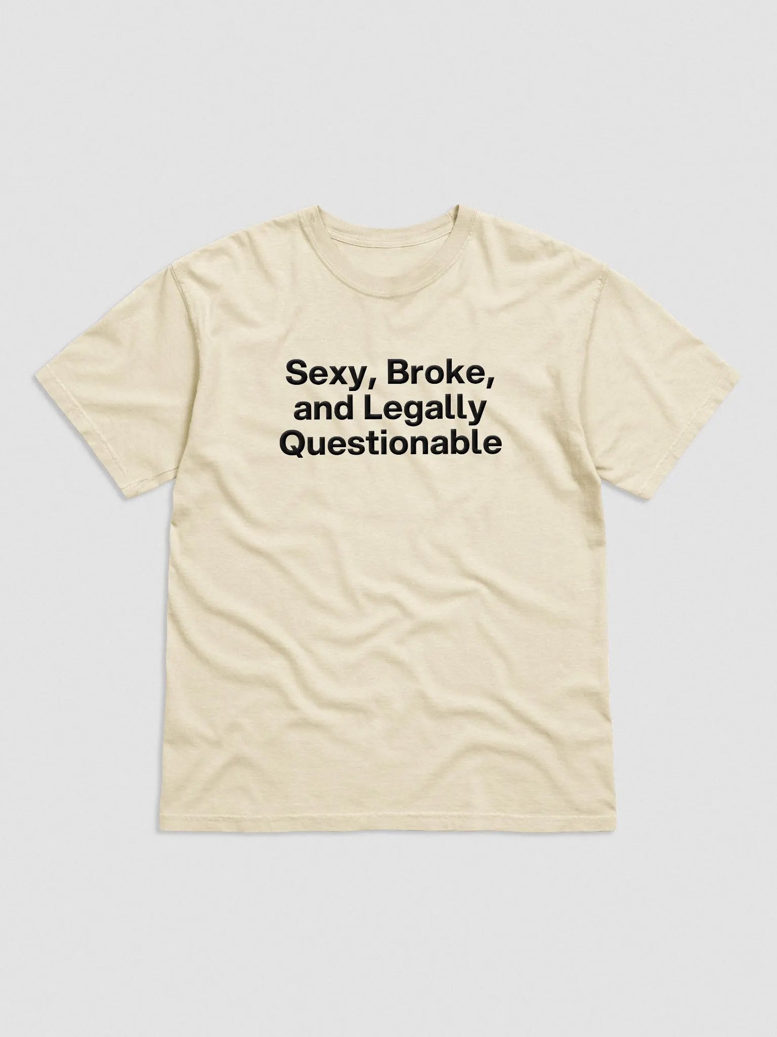 'Sexy, Broke, and Legally Questionable' Embroidered Tee product image (1)