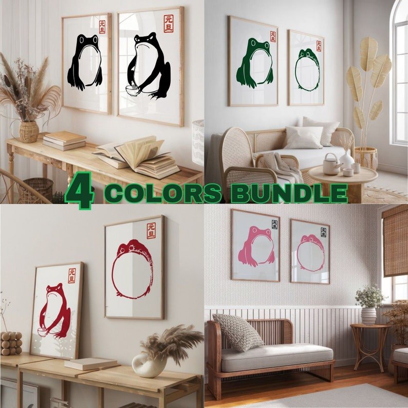 Japanese Matsumoto Hoji Frog Set of 3 and 4 color product image (2)