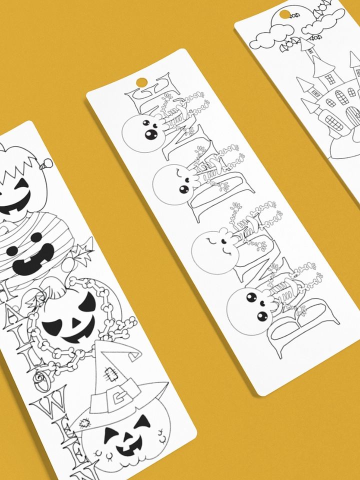 Printable Halloween Coloring Bookmarks - 2