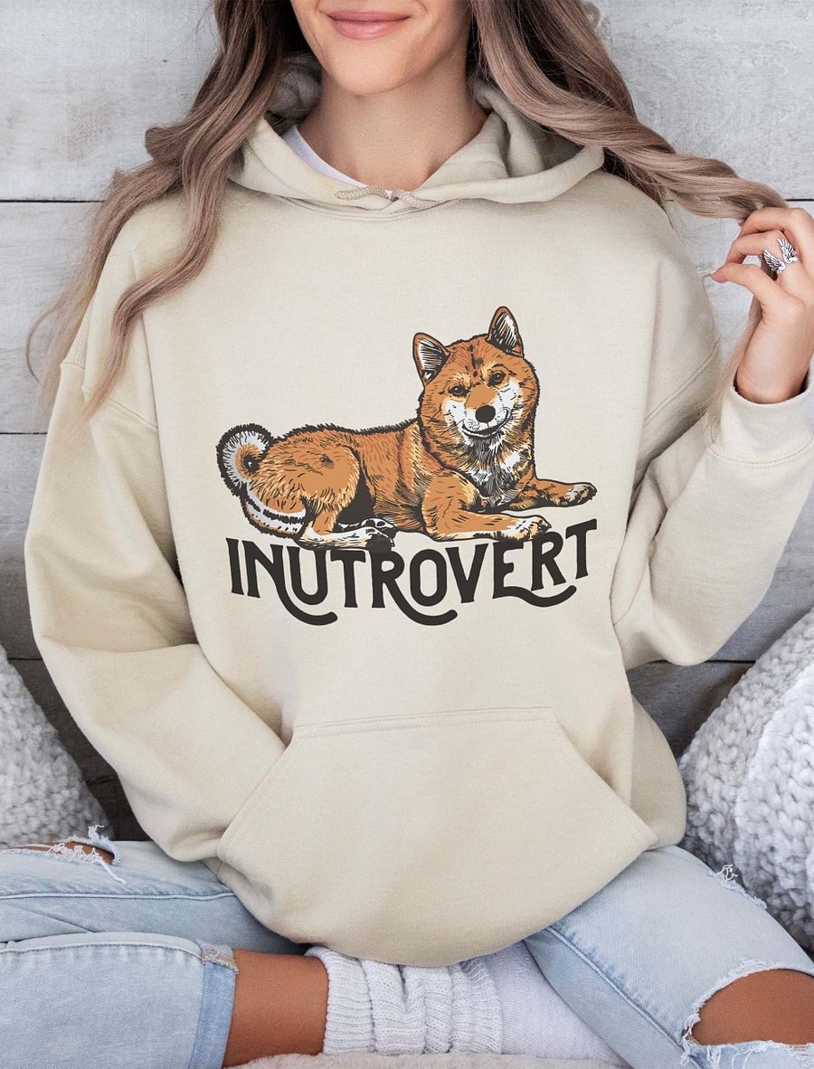 Inutrovert Hooded Sweatshirt of a Shiba Inu | Funny Hoodie for Shiba Inu Paw-rents product image (19)