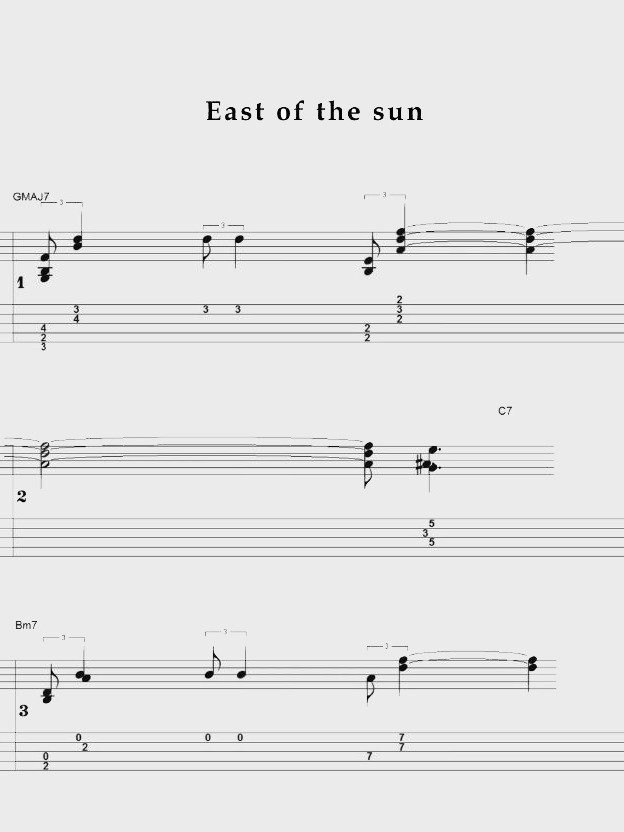 East of sun - Guitar sheet music product image (1)