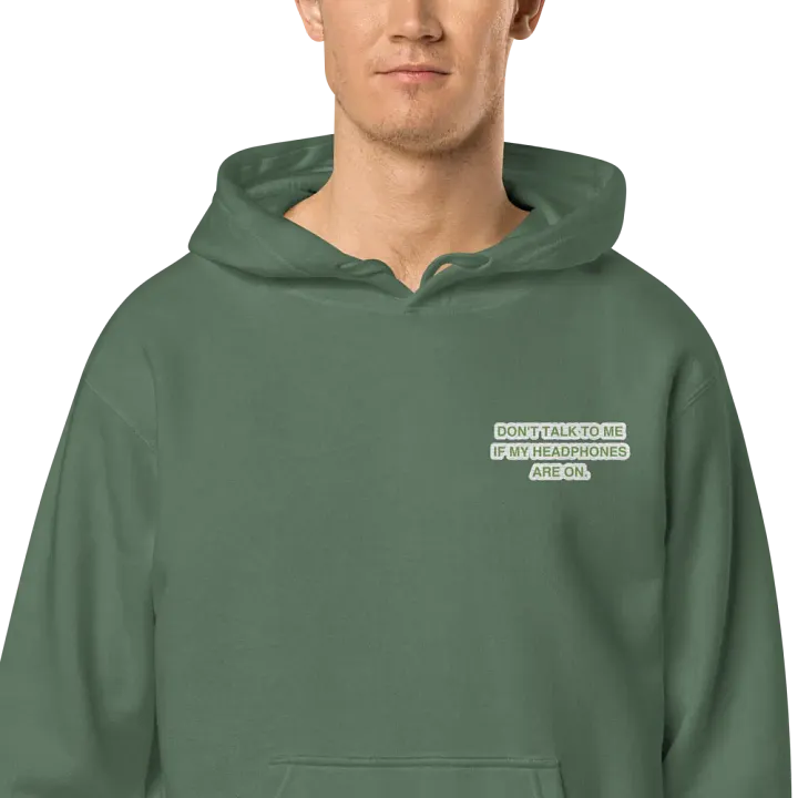 L.C. HEADPHONES ON (bubble design) embroidered pigment hoodie product image (2)