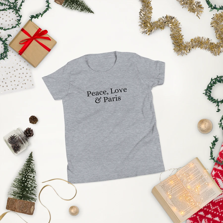 Peace, Love and Paris Youth T-Shirt | Black Ink product image (79)