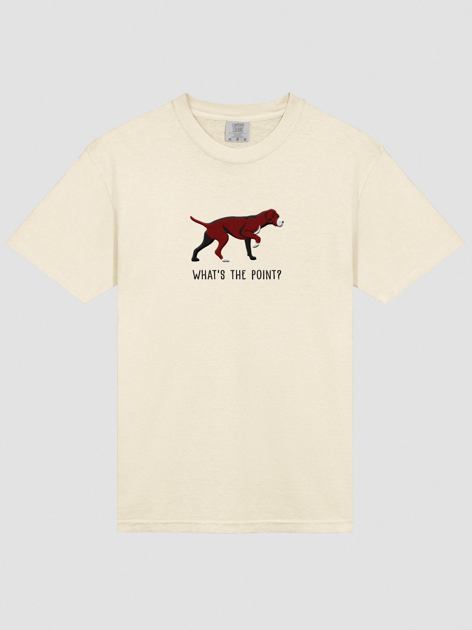 What's the Point? T-Shirt(Embroidered) of a Portuguese Pointer(Brown) product image (6)