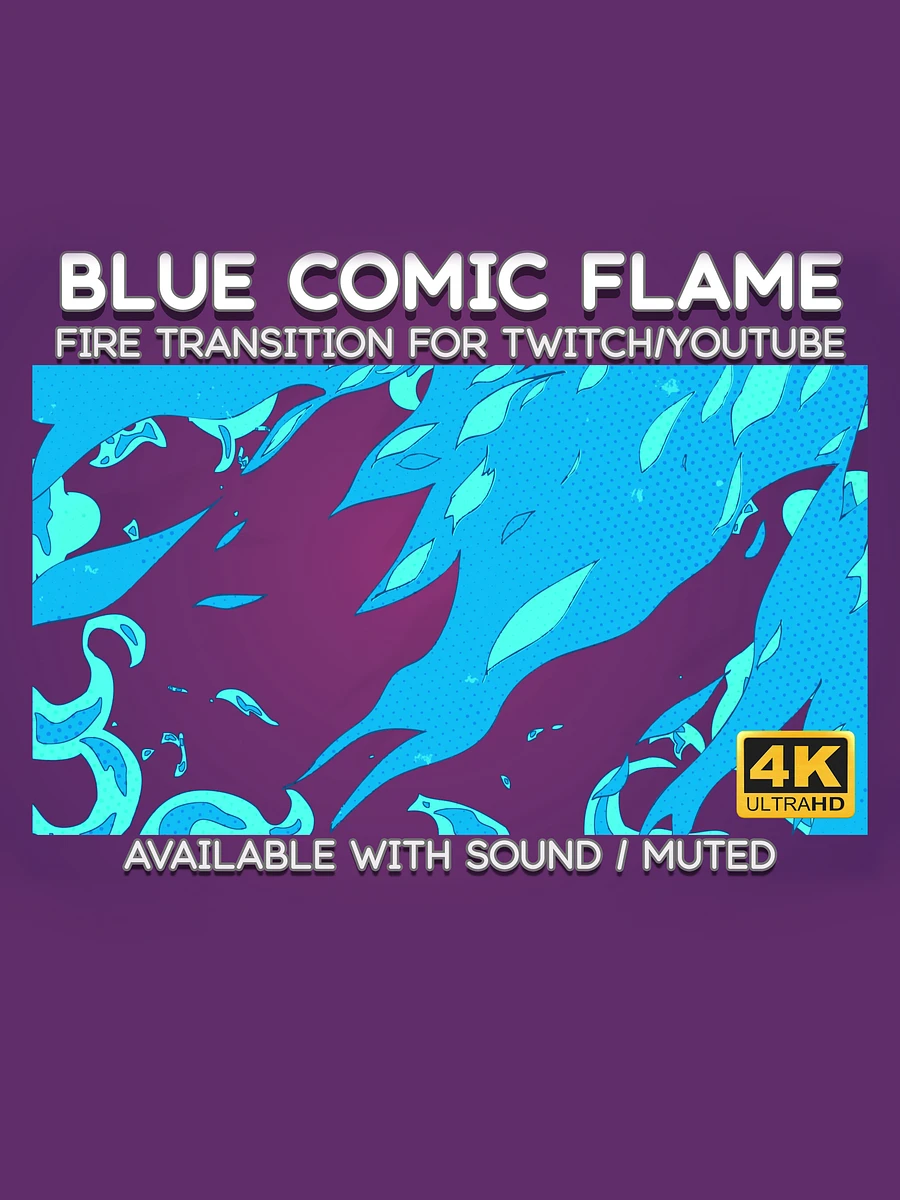 Blue Comic Fire Video Transition - Comic Fire Transition for Twitch Stream and YouTube Video product image (3)