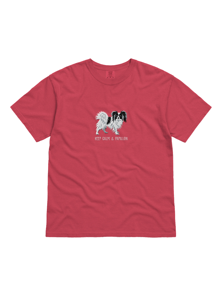 Keep Calm & Papillon T-Shirt(Embroidered) of a Papillon(Black & White) product image (41)