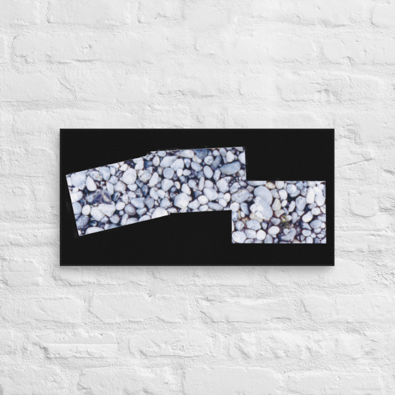 Cama Beach Rocks on Canvas with Black Fill (12" x 24") product image (2)