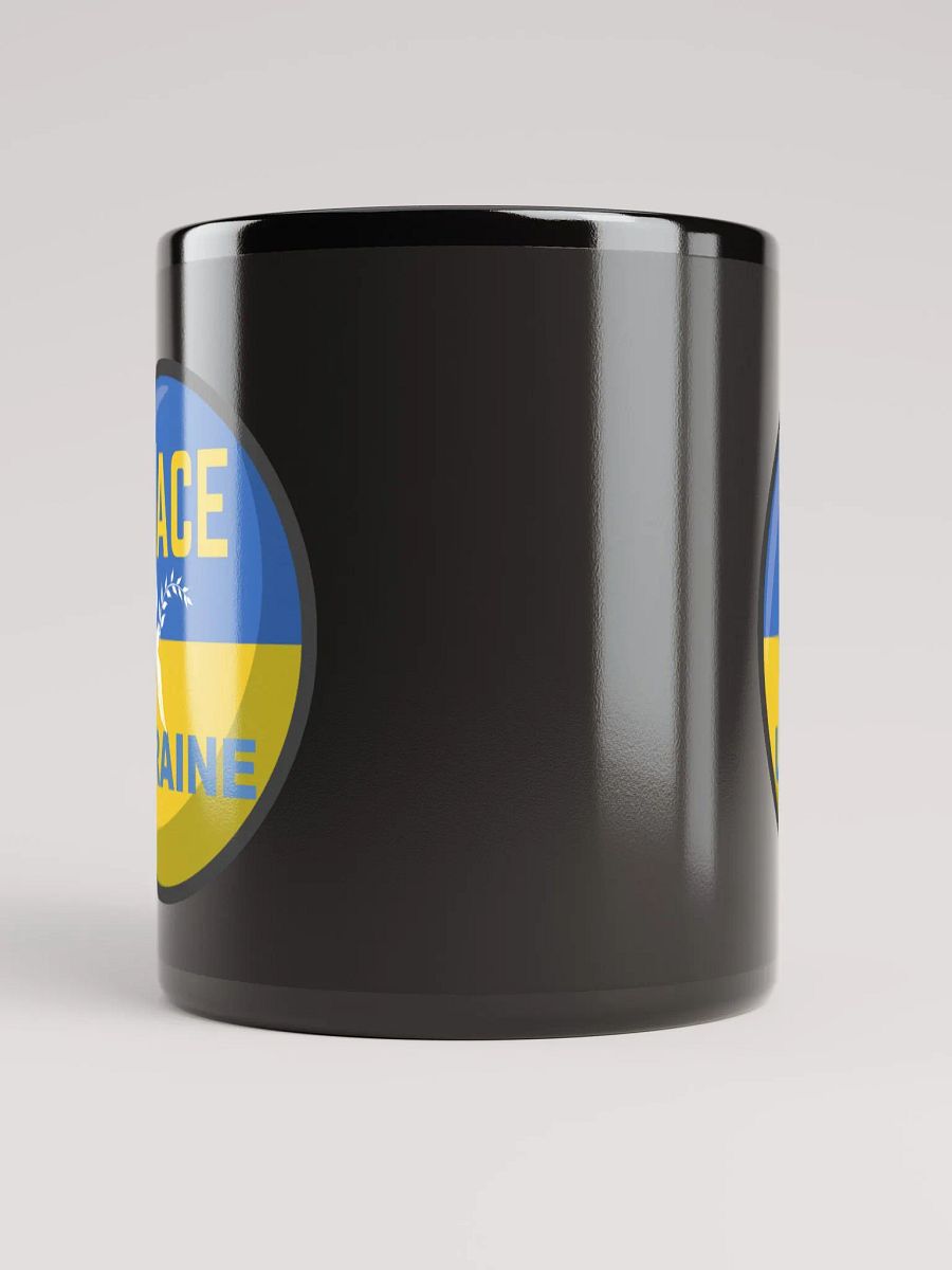 Ukrainian Peace Dove Glossy Black Mug product image (5)