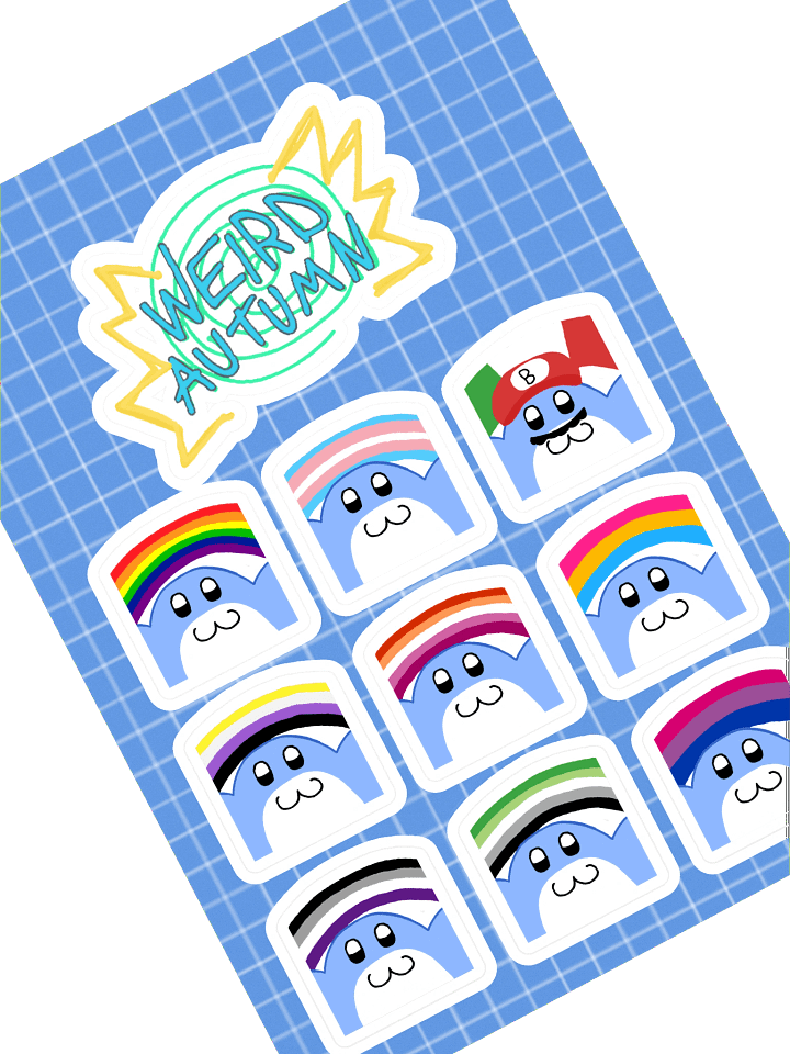 PRIDE SHARK STICKER SHEET product image (1)