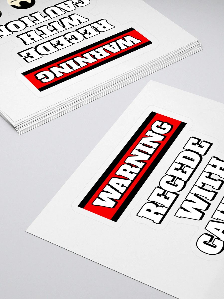 Recede With Caution - Funny Humorous Sticker product image (4)