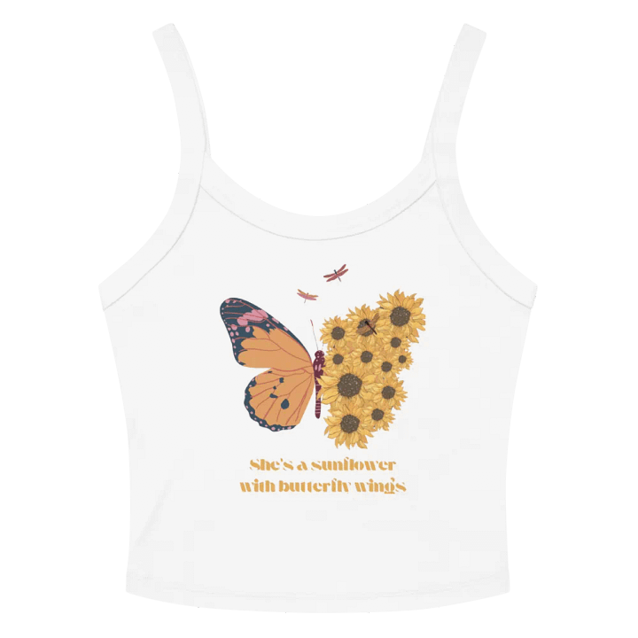 Sunflower Butterfly Ribbed Tank product image (2)
