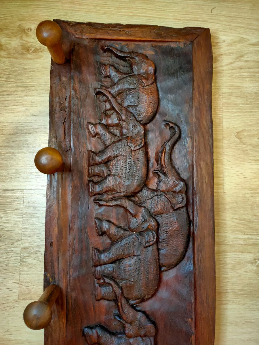 Cabide/ decoração de parede Elefante em Madeira Nobre - Símbolo de Sabedoria e Abundância product image (7)