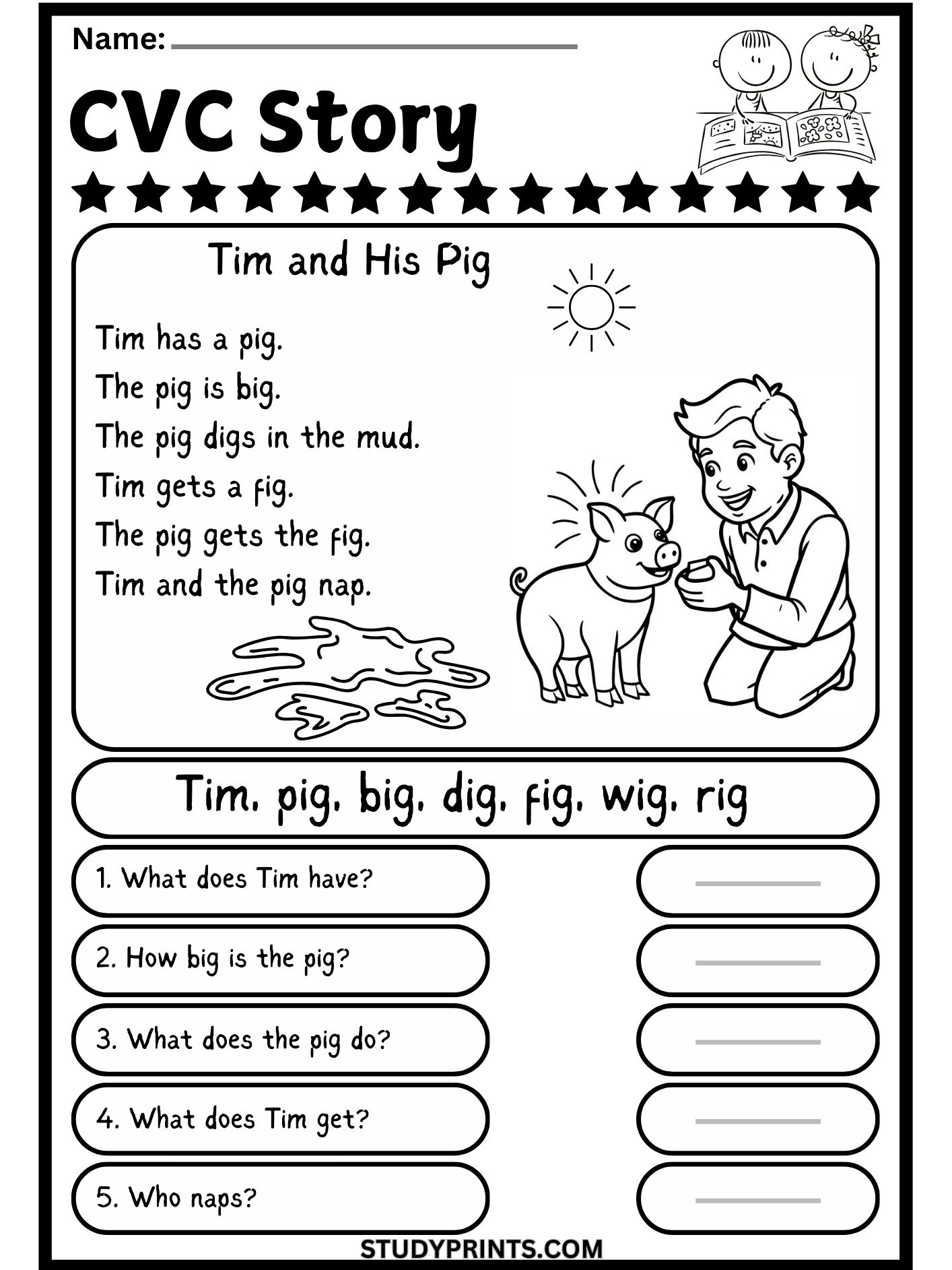 cvc worksheets for kindergarten pdf product image (2)