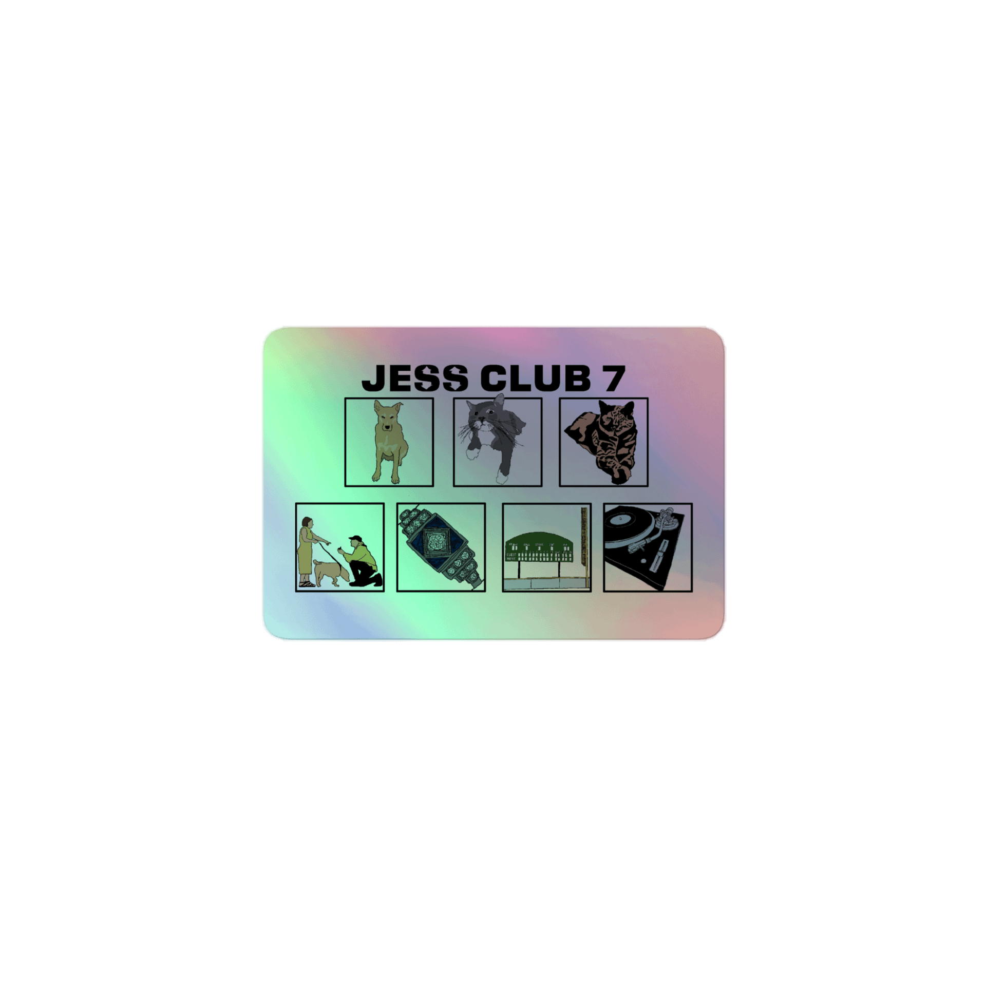 Club Jess 7 holographic sticker | thejesticle product image (1)