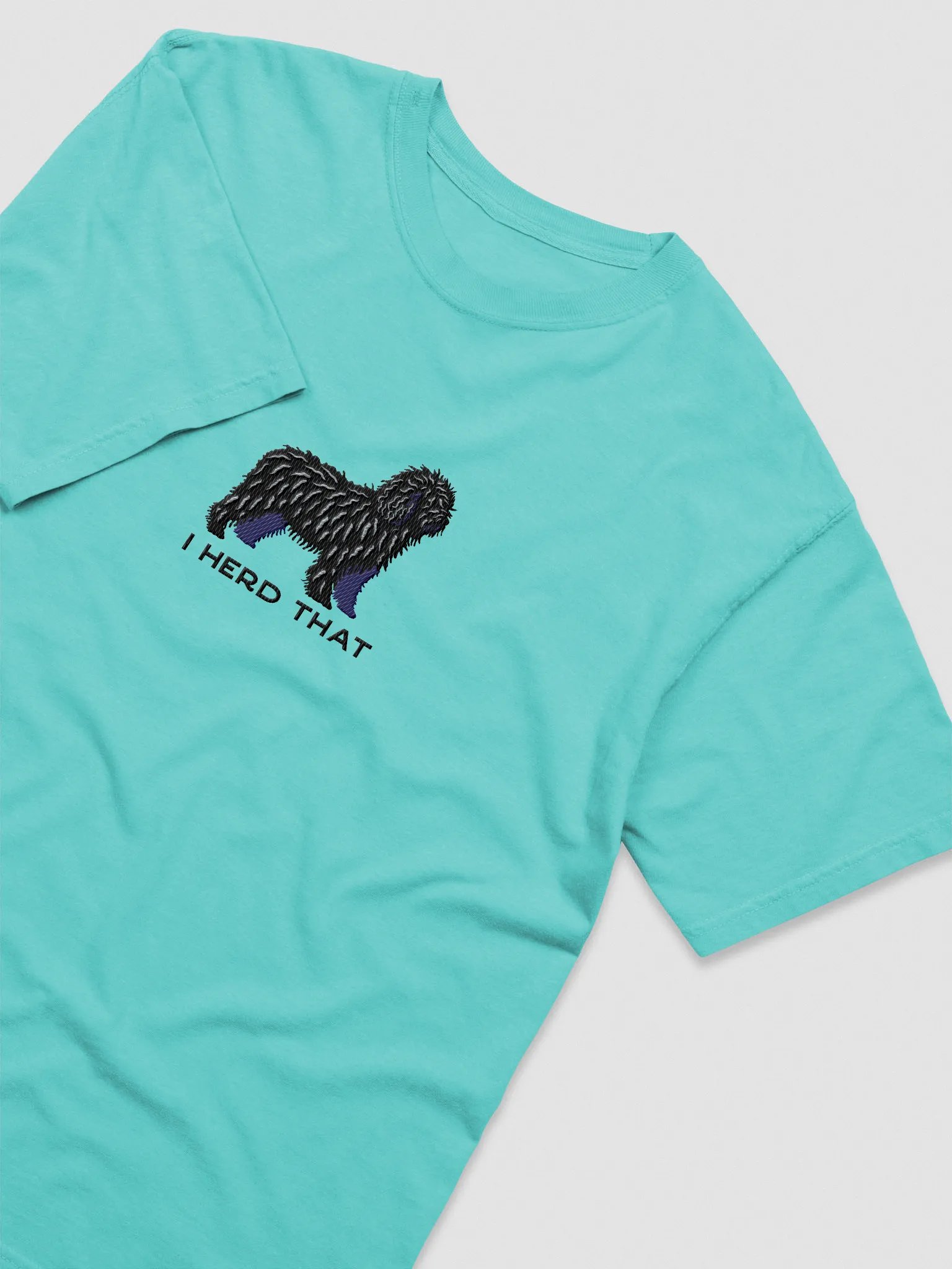 I Herd That T-Shirt(Embroidered) of a Spanish Water Dog(Black) product image (6)