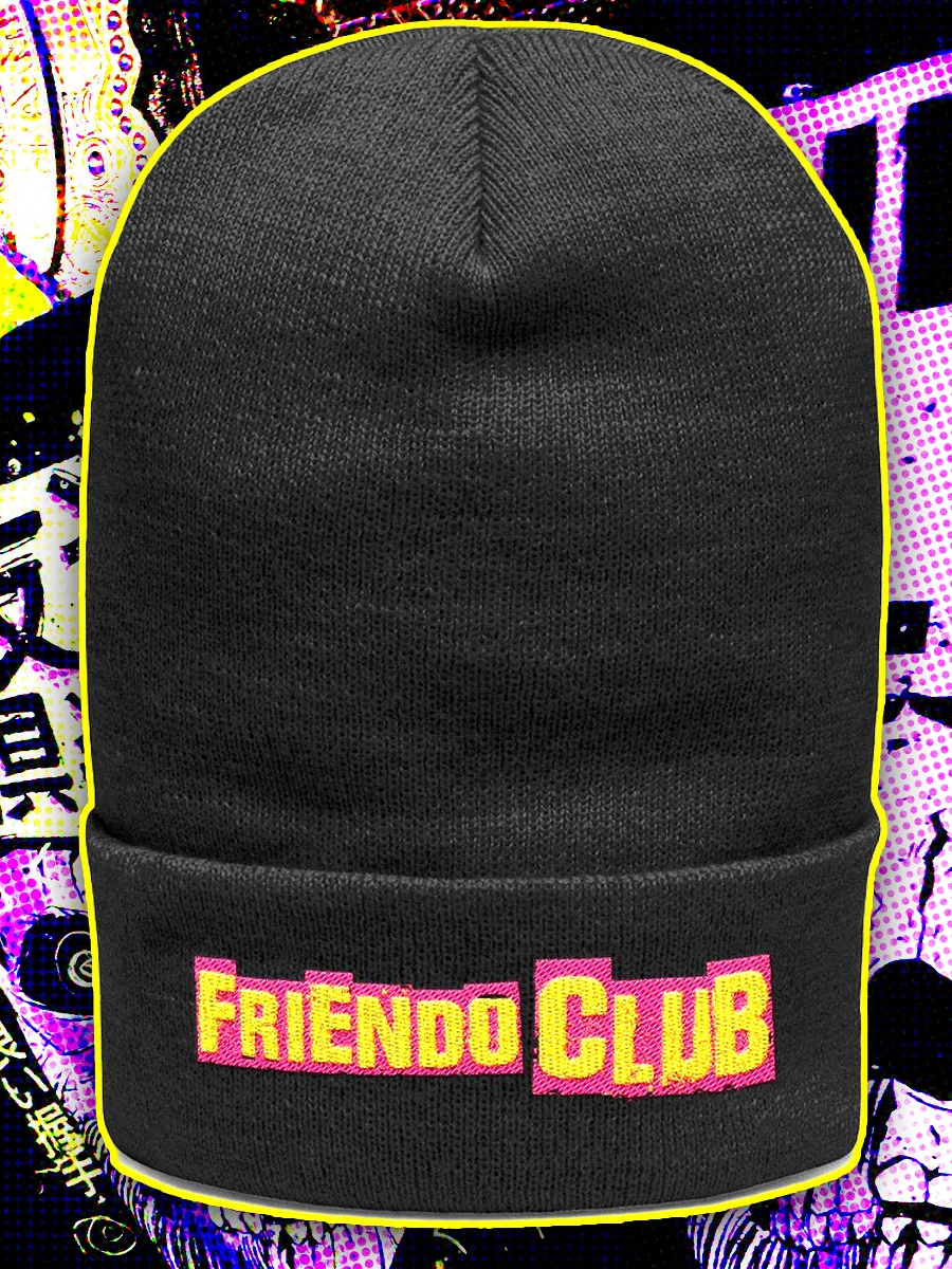 Friendo Club Yellow x Pink Embroidered Beanie product image (1)