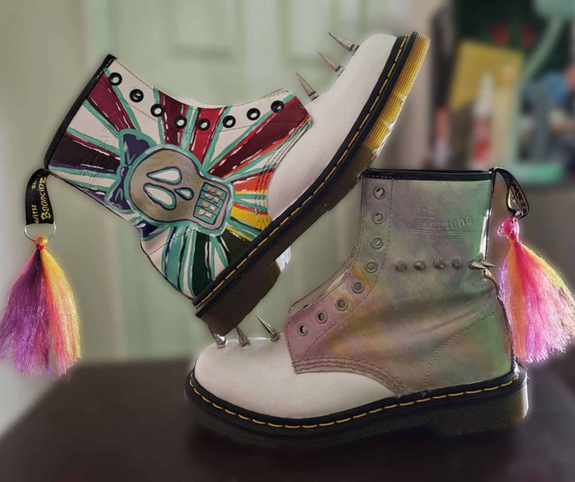 Custom Spiked Doc Martens – “Unicorn Riot” (EU 39) product image (1)