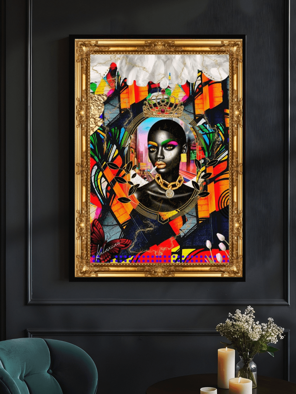 Kalaxia_ Urban Wall Art_ Large Maximalist Bohemian Poster_Marie Noir II _ Carbon & Stars product image (3)