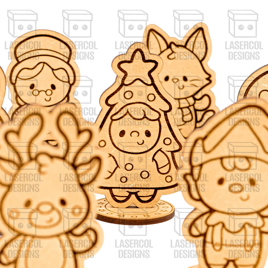Christmas Characters with Base - Laser Cut Files product image (4)