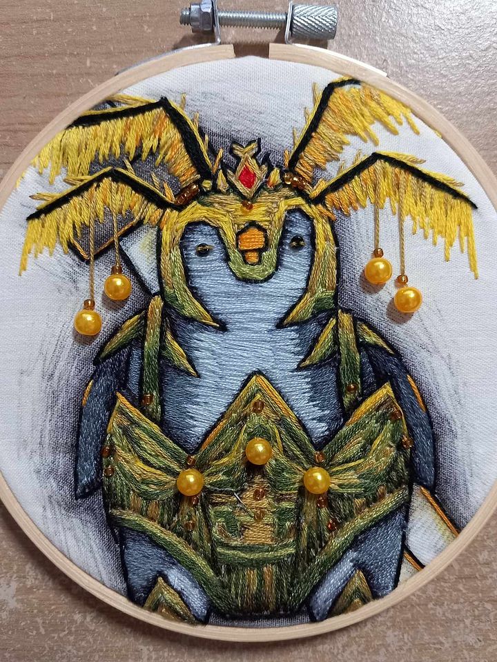 Penguin Knight Embroidery Hoop Art product image (1)