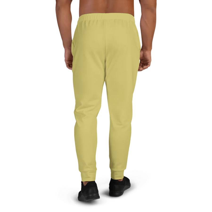 Plain Medium Yellow Light Summer Recycled Polyester Premium Men's Joggers by Treasure Pie product image (4)