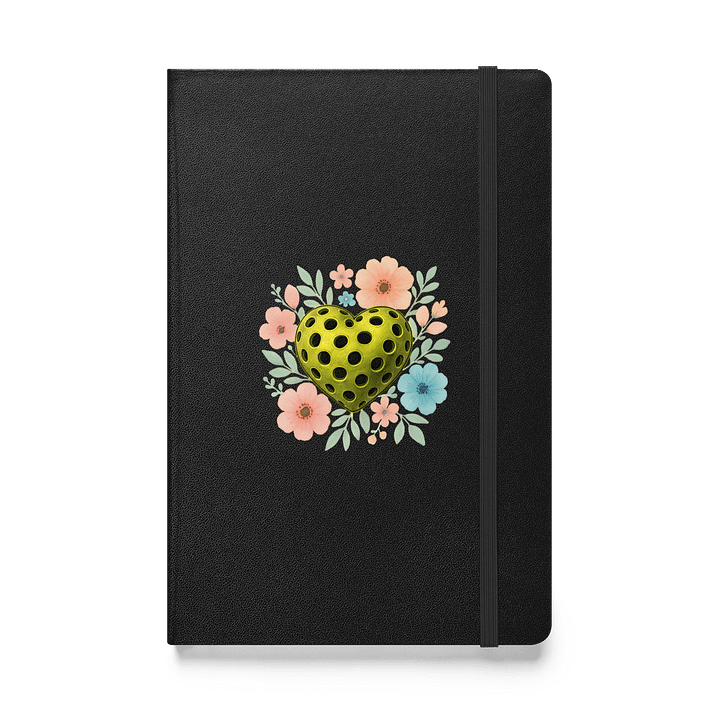 Pickleball Heart Flowers Golden Hardcover Notebook product image (1)
