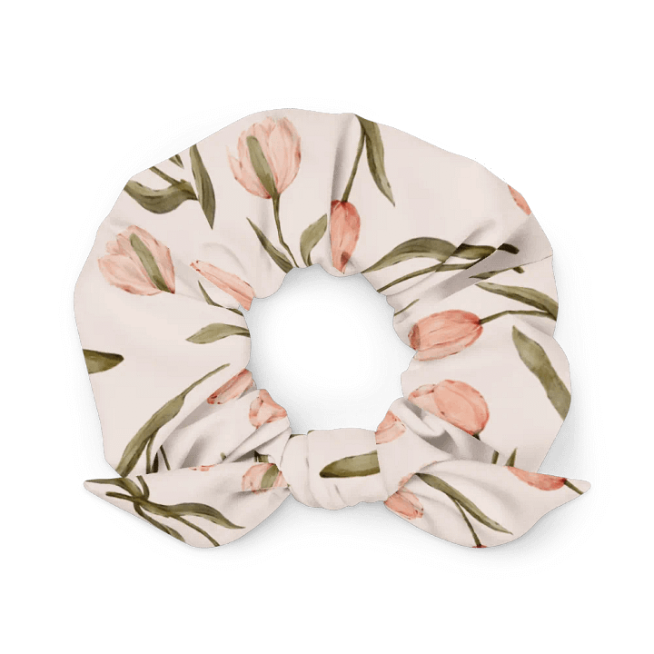 Scrunchie with pink tulips product image (1)