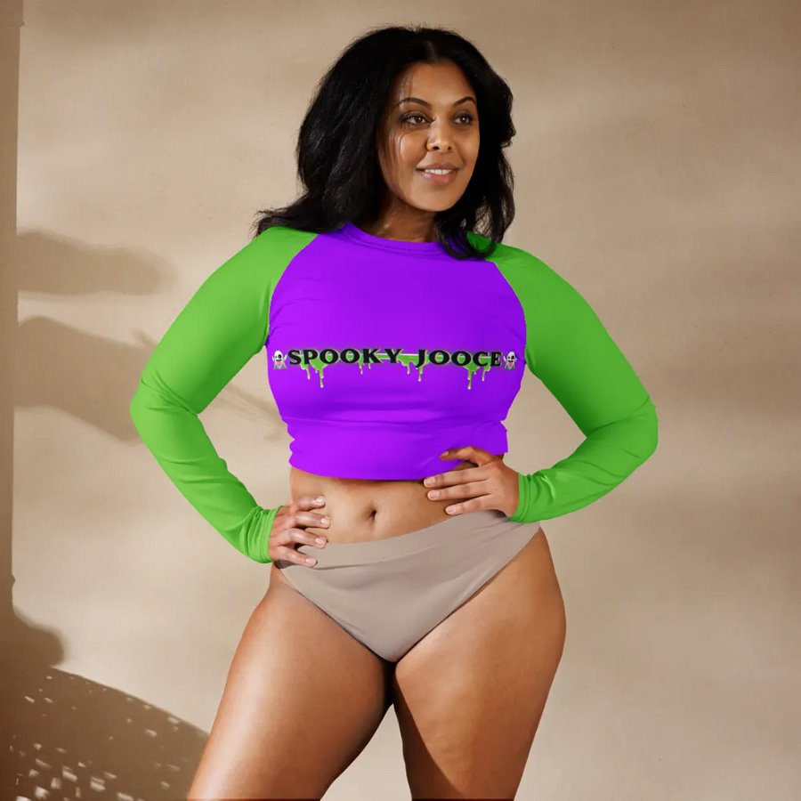 SPOOKY JOOCE Long Sleeve Crop Top - Purple/Green product image (6)