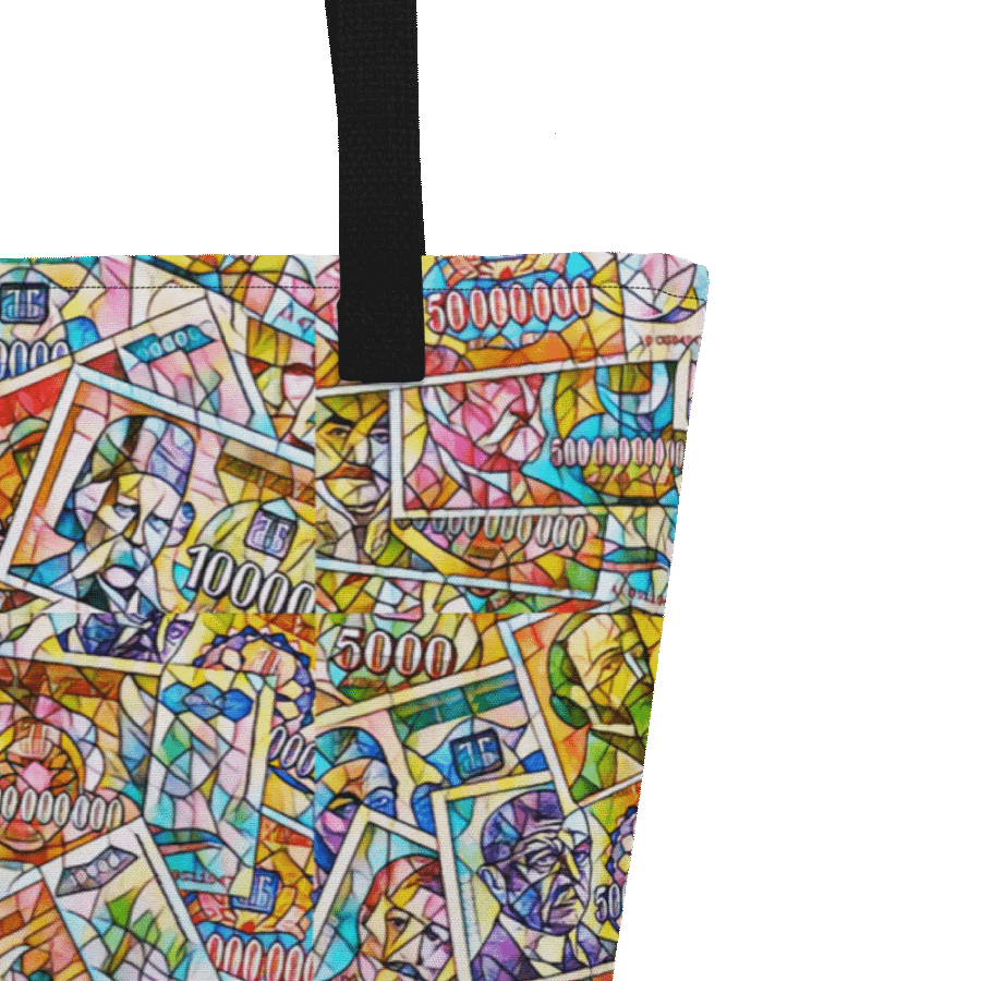 Jugoslovenski inflatorni dinar 1993 (Kolaž/mozaik) All-Over Print Large Tote Bag w/ Pocket product image (3)