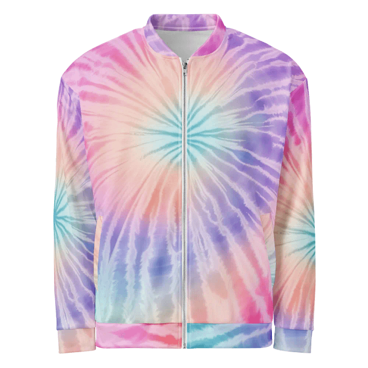 Pastel Radiance Tie-Dye Bomber Jacket product image (1)
