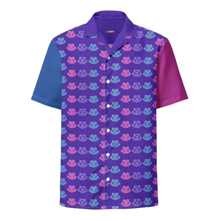 FROG TRIO COLOR BLOCK HAWAIIAN SHIRT product image (1)