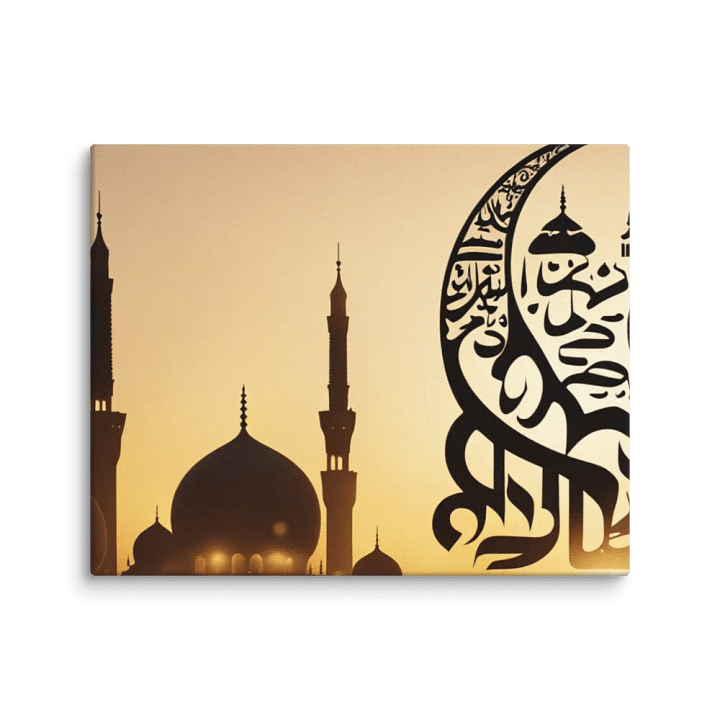 Golden Mosque Silhouette Canvas product image (11)