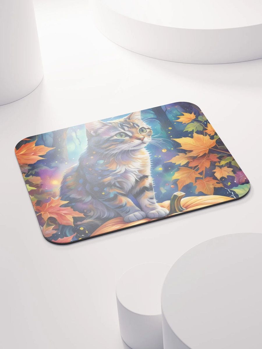 Mystical Cat on Pumpkin Mouse Pad product image (5)