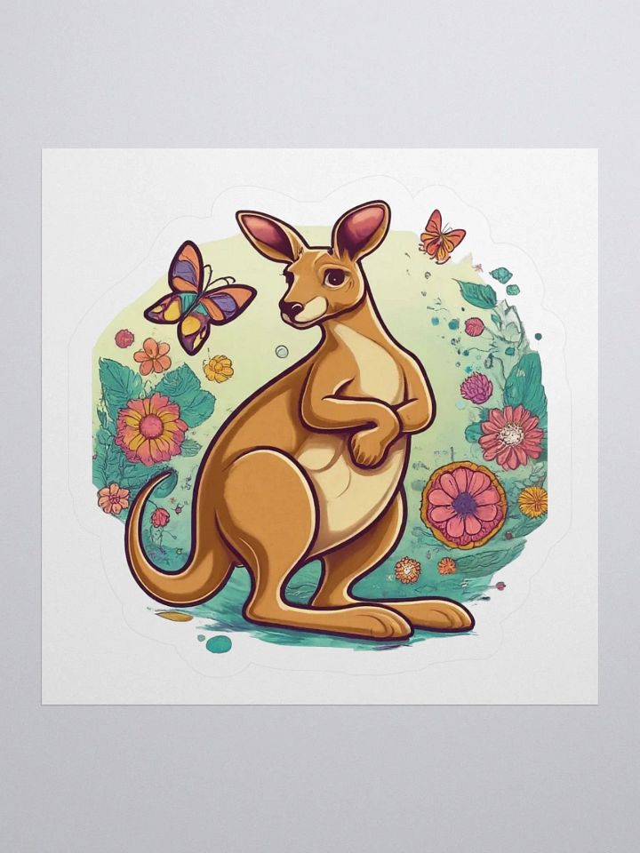 Kangaroo and Butterflies Kiss Cut Stickers product image (3)