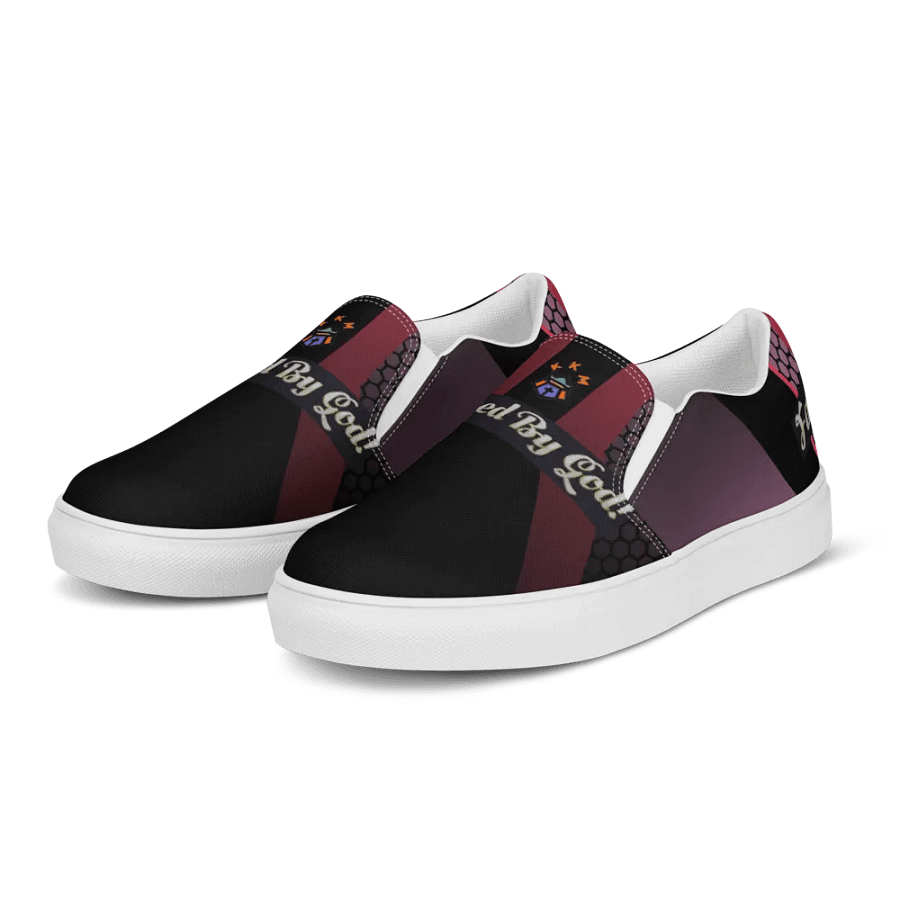 BBG Diamond Cross Black and Purple Men's Slip Ons product image (2)
