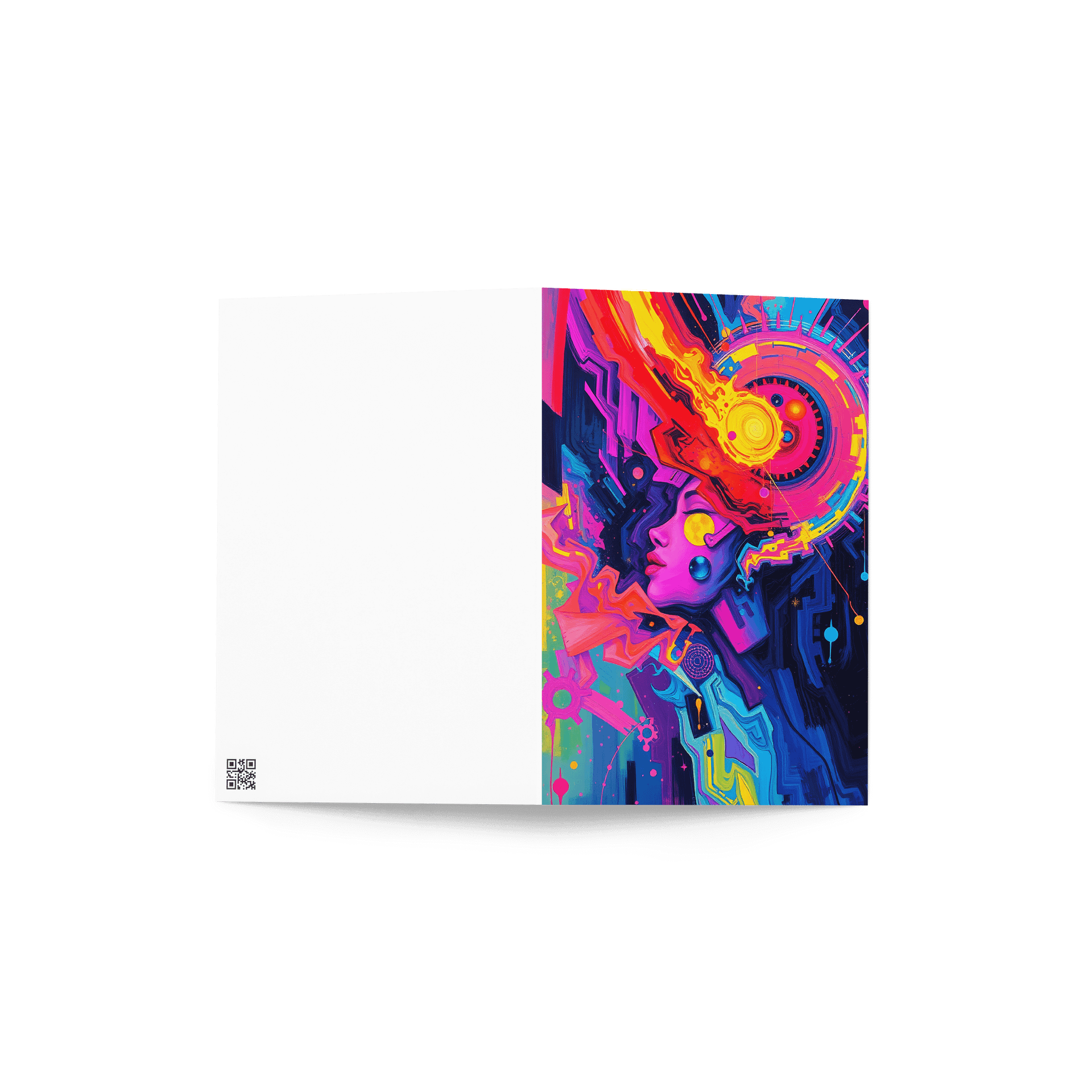 Greeting Card Psychedelic Abstract Vibrant Cosmic Neon Futuristic Art product image (2)