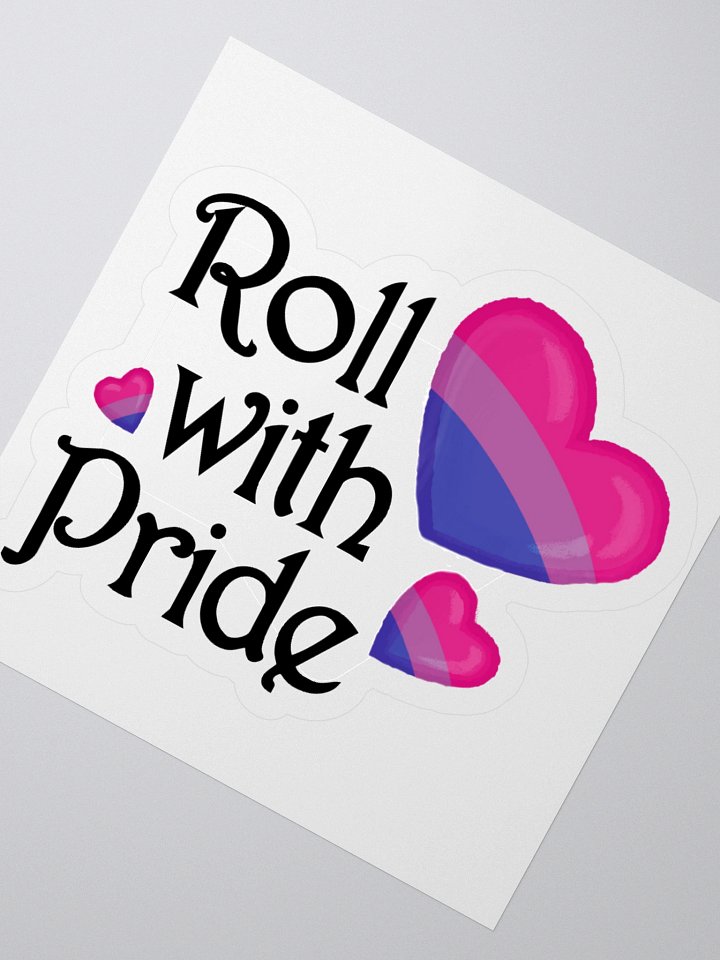 Roll with Pride Kiss Cut Stickers - Bi Hearts product image (2)