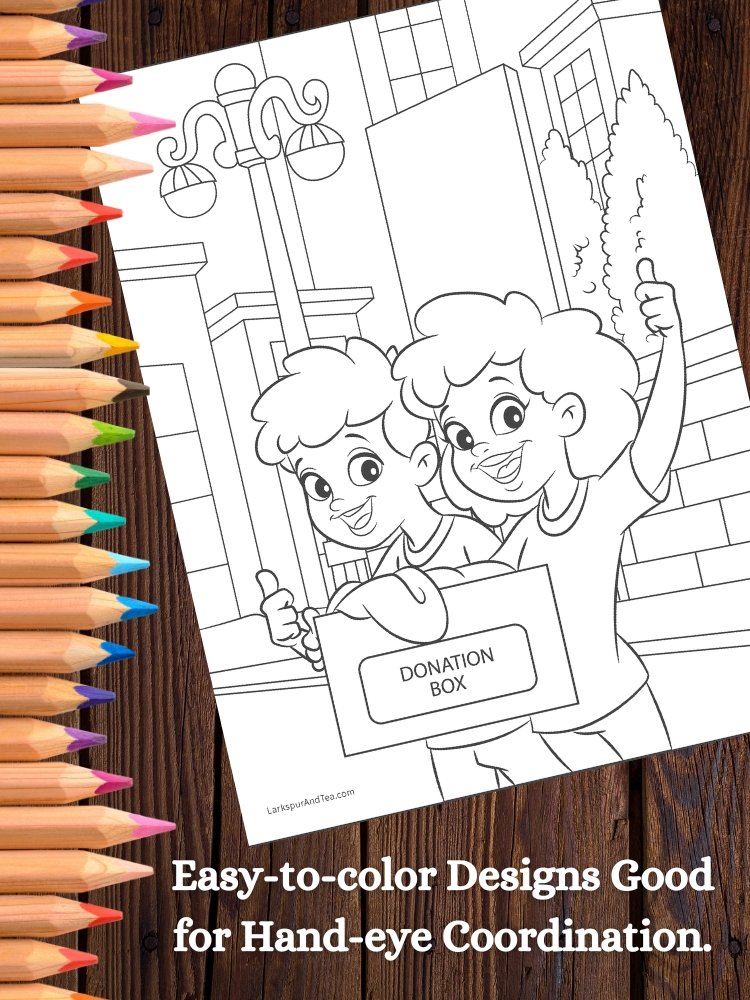 Kids Doing Community Service Printable Coloring Pages product image (6)