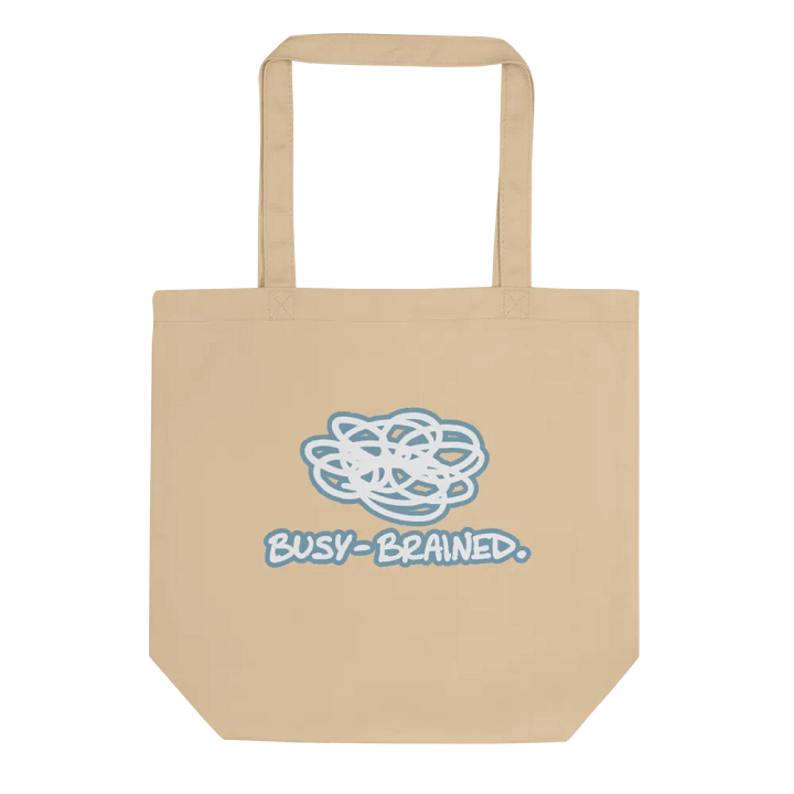 BUSY-BRAINED (lined design, #709AAF) tote bag product image (4)