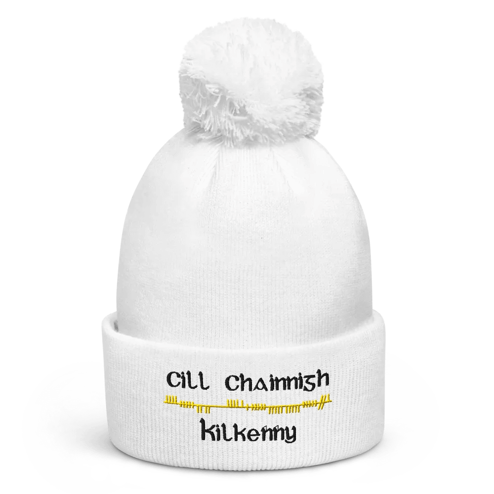 Kilkenny/Cill Chainnigh Orthodox style Ogham embroidered Pom-Pom Beanie product image (1)