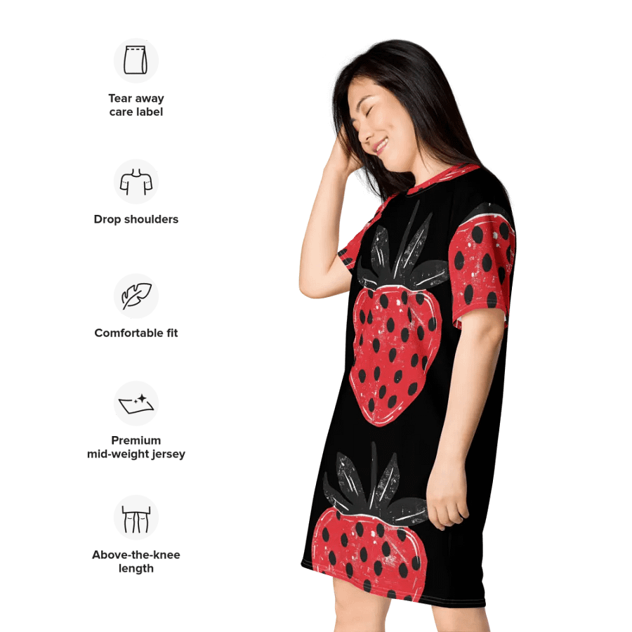 Strawberry Fields Delight T-Shirt Dress product image (8)