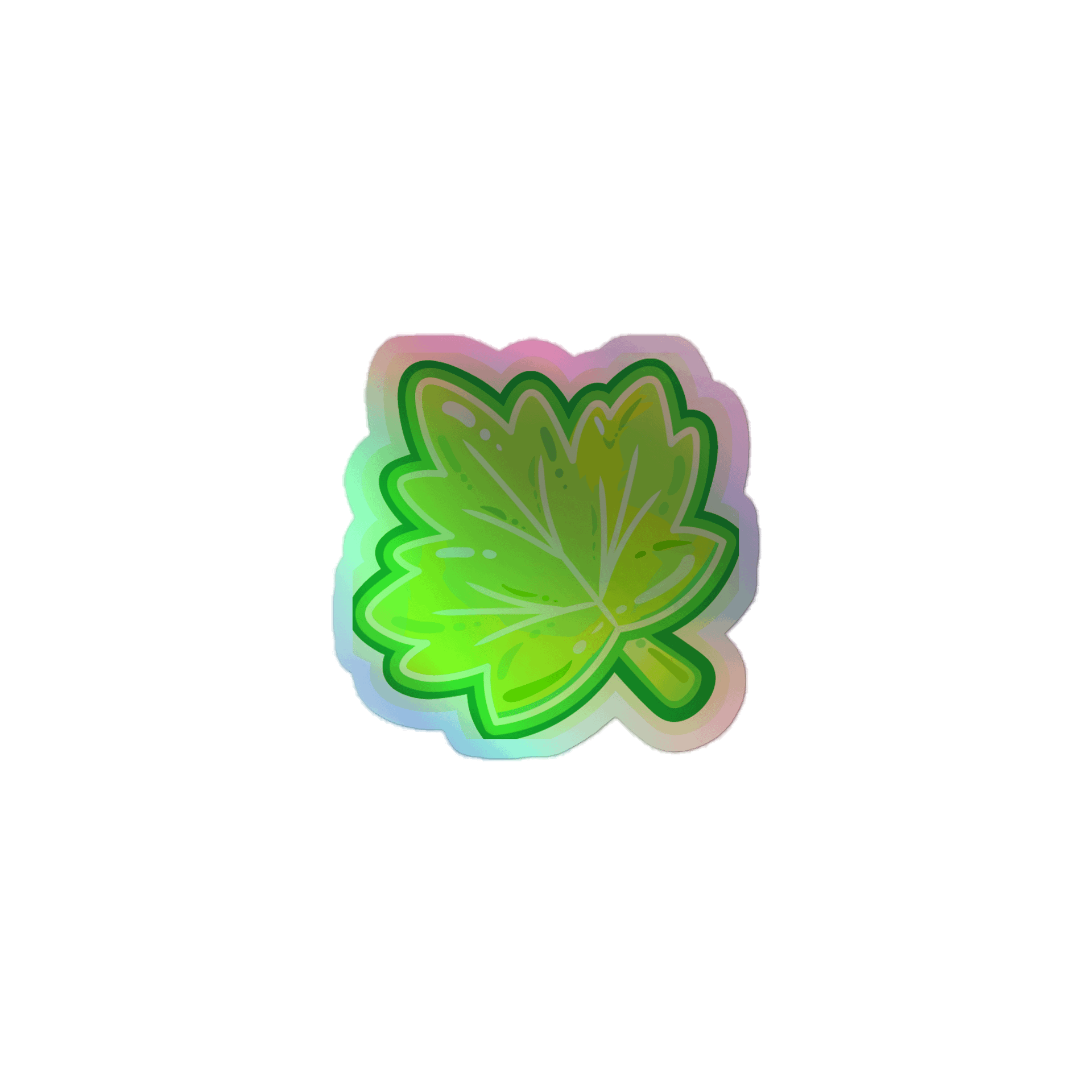 Glowing Leaf Holo Sticker product image (1)