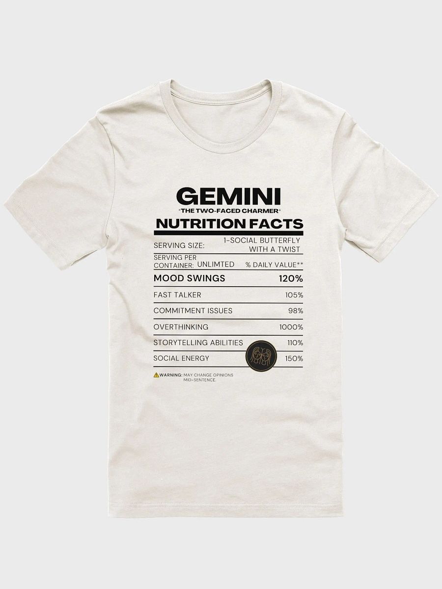 GEMINI NUTRITION FACTS T-Shirt product image (1)