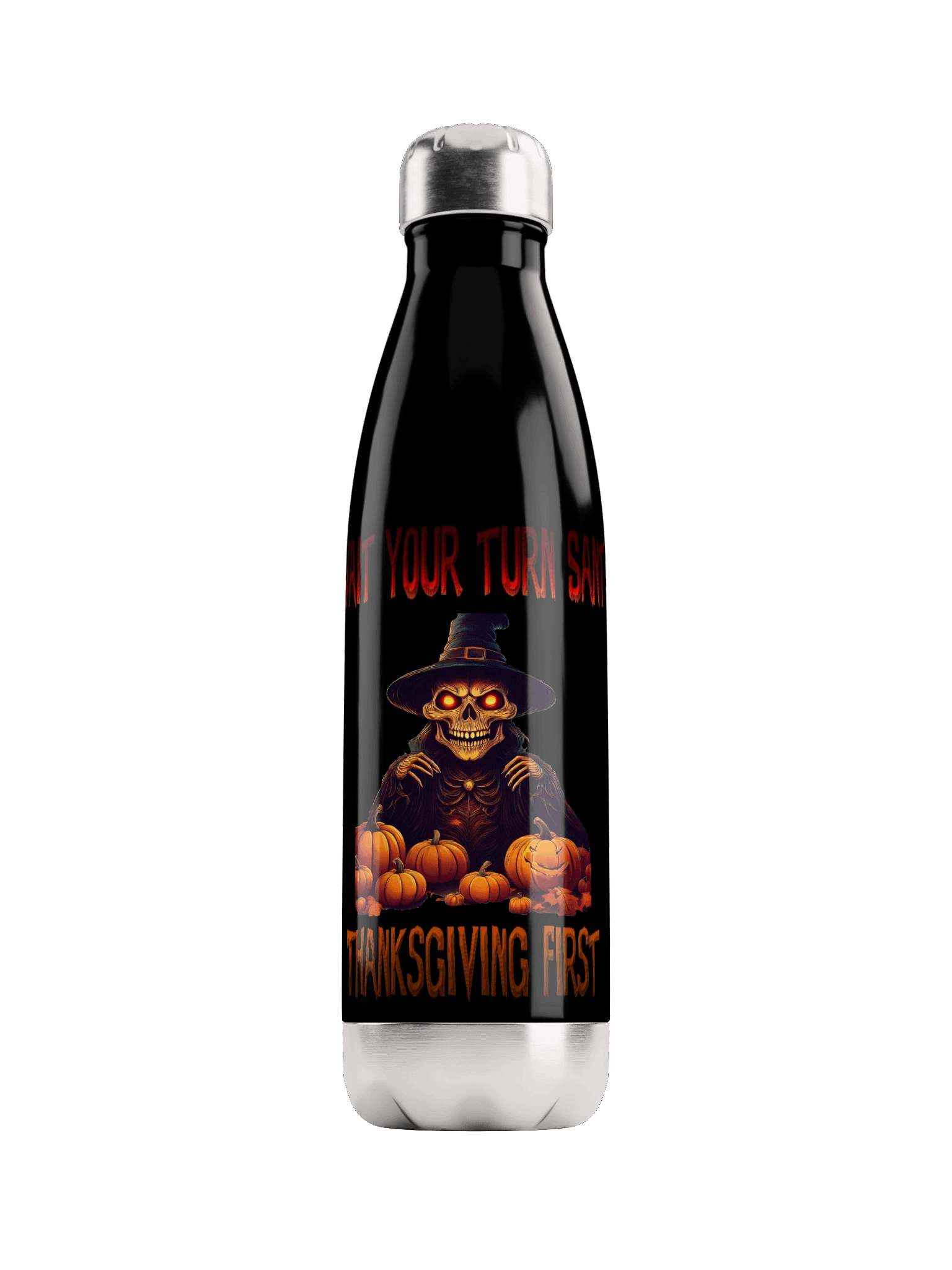 Thanksgiving Skeleton Stainless Steel Water Bottle product image (1)
