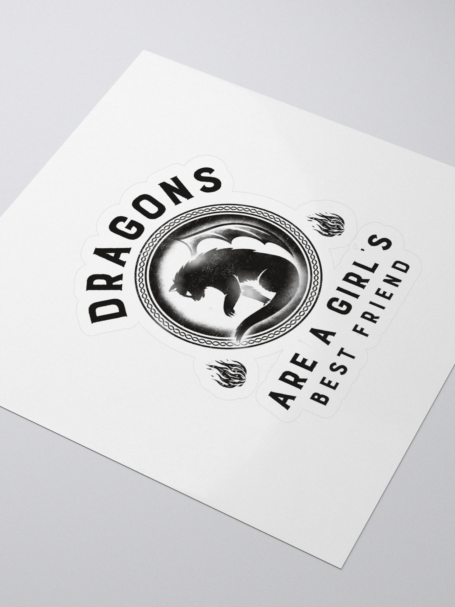 Dragons Are A Girl's Best Friend Dragon Cat Girl Woman Friendship Sticker product image (3)