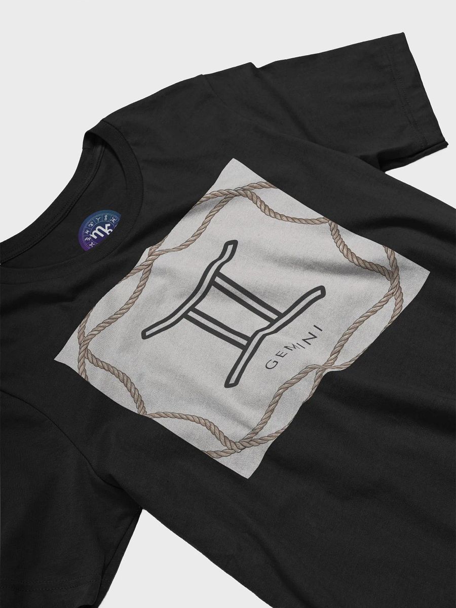 Unisex Gemini Zodiac T-Shirt - Minimalist Design with Rope Frame, Astrology Gift product image (5)