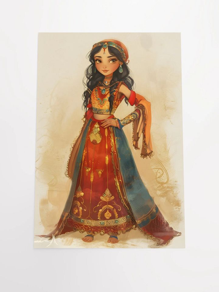 Elegant female character in vibrant traditional attire. product image (1)