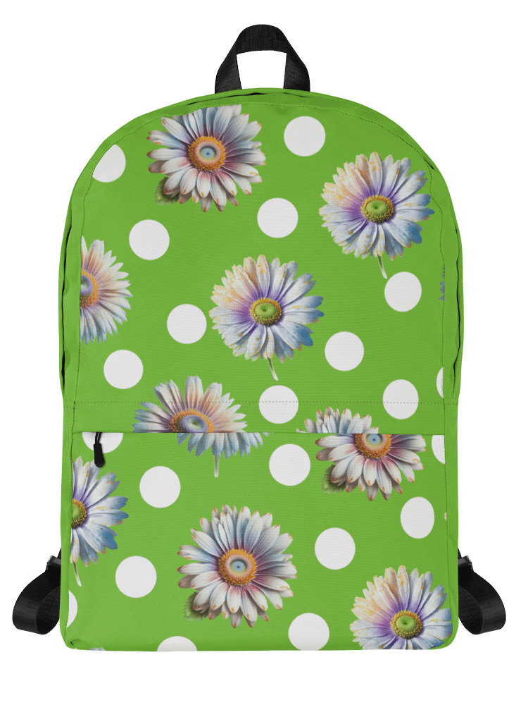 Lime Green Daisy & Dots Backpack product image (1)